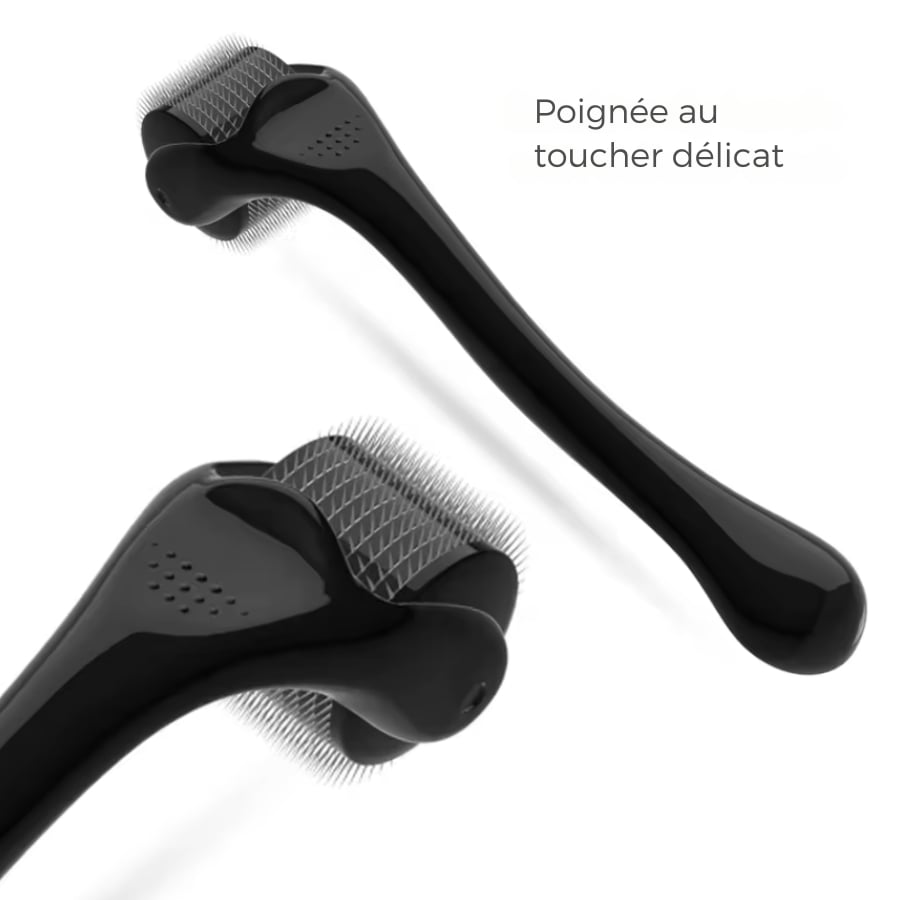 Zoom sur la poignée soft-touch du dermaroller 0,50mm