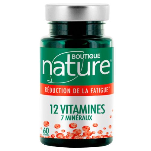 12 vitamines 7 minéraux d'origine naturelle - 60 gélules végétales