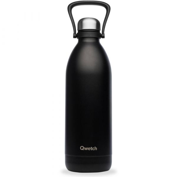 Qwetch - Bouteille isotherme Noir, Collection Titan - 2 litres