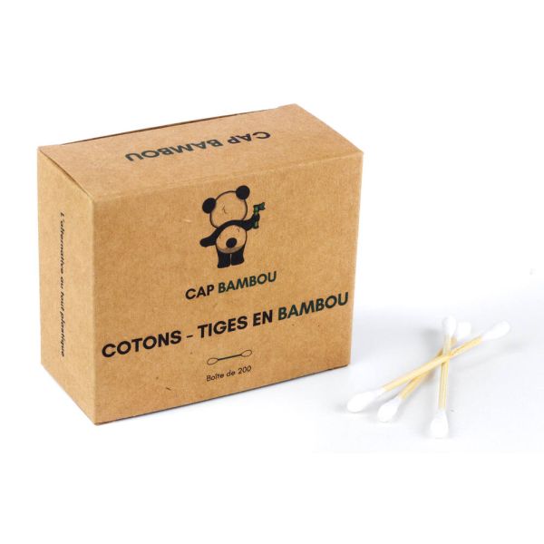 Cotons-Tiges en bambou : Boîte de 200 | Cap Bambou