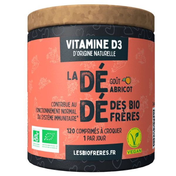 Dédé, Vitamine D3 Abricot BIO - 120 comprimés à croquer