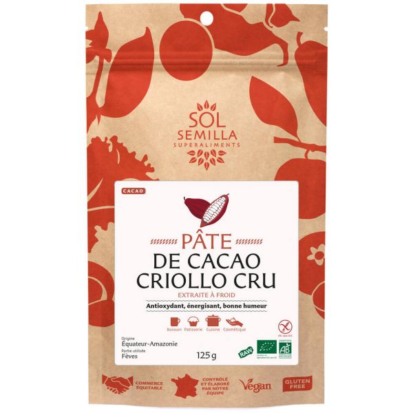 Pâte de cacao crue BIO - 125 g
