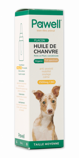 Huile Chanvre pour chien de taille moyenne 5% CBD - 10 ml